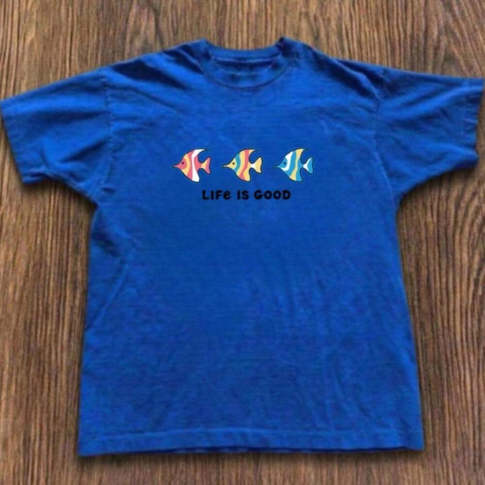 Gildan Men Blue T-Shirt, Sal T Life Blue & Black Fish T-Shirt